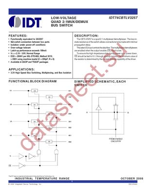 IDT74CBTLV3257PGG datasheet  